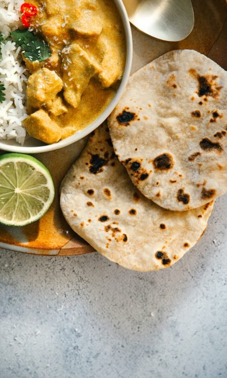 Coconut chicken curry and super soft chapatis