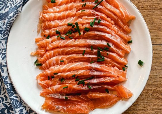 Traditional salmon gravlax